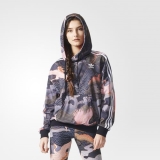 W38v3618 - Adidas Allover Print Hoodie Multicolour - Women - Clothing